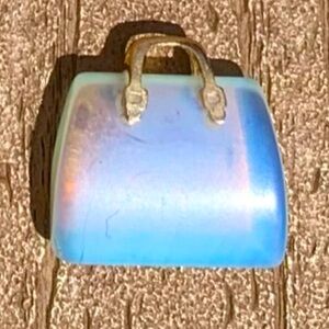 🆕OPAL GENUINE NATURAL STONE QUARTZ CRYSTAL CARVED PURSE HAND BAG TOTE CHARM #4